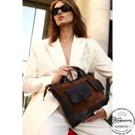 Женская кожаная сумка "Эльза" (коричневая)